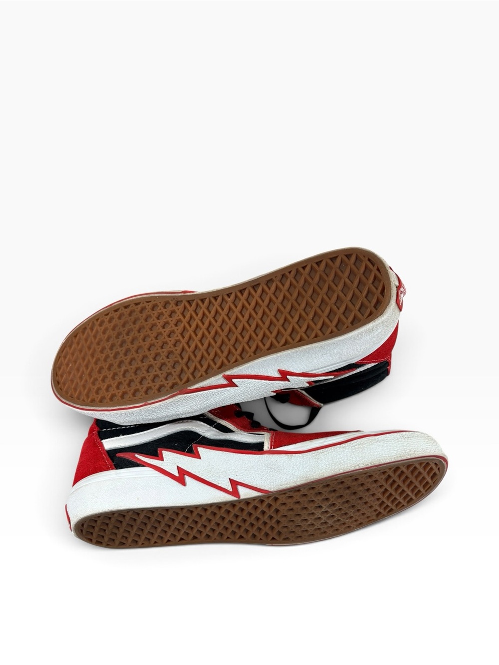 Vans Sk8 Hi Bolt Racing Red Black White Sneakers M-10.5 W-12 - Picture 7 of 9